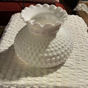 Vintage White Hobnail Glass Lamp Shade